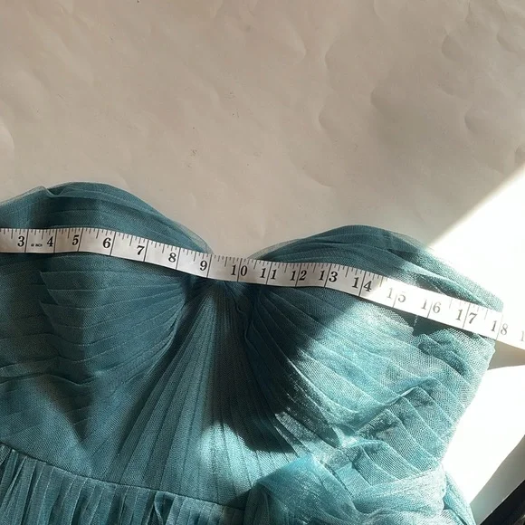 Jenny Yoo Annabelle Convertible Bridesmaid Dress Vintage Teal size 12 “altered” - Picture 6 of 8